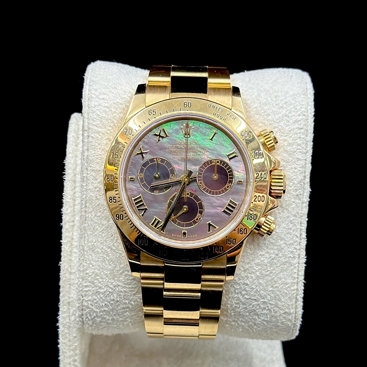 Rolex Daytona Yellow Gold Mother Of Pearl Dial