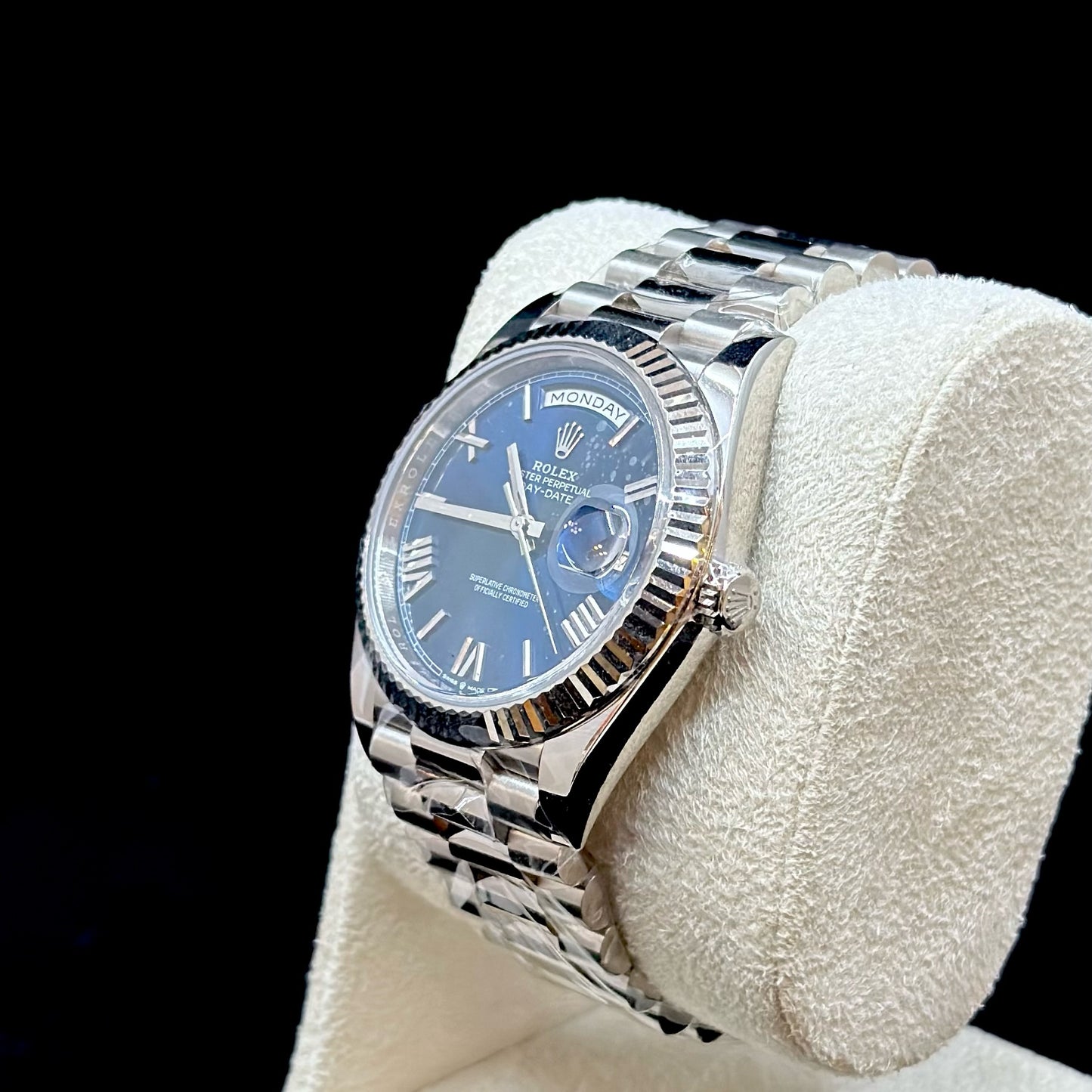 Rolex Day-Date 40 White Gold Blue Dial