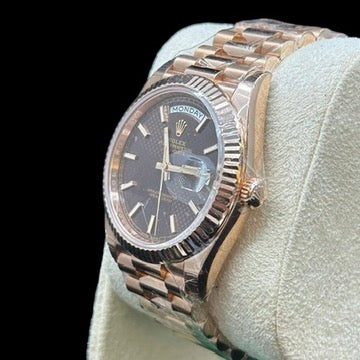 Rolex Day-Date Rose Gold Chocolate Index Dial