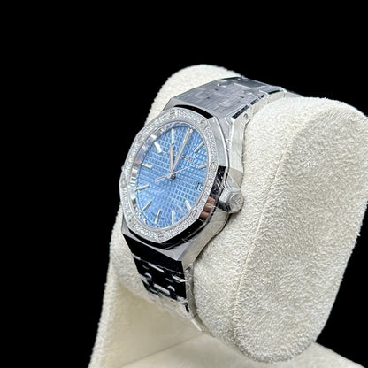 Audemars Piguet Royal Oak Selfwinding Ice Blue Dial Diamond Bezel