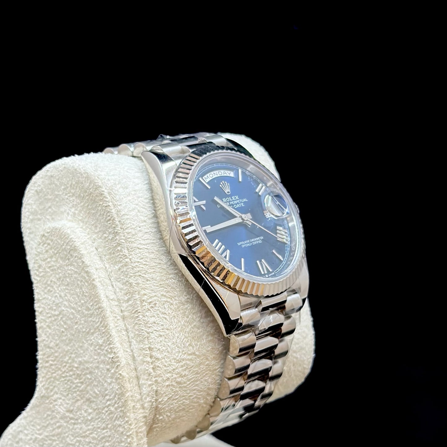 Rolex Day-Date 40 White Gold Blue Dial