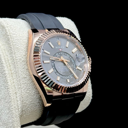 Rolex Sky-Dweller Oysterflex Rose Gold Rhodium Dial