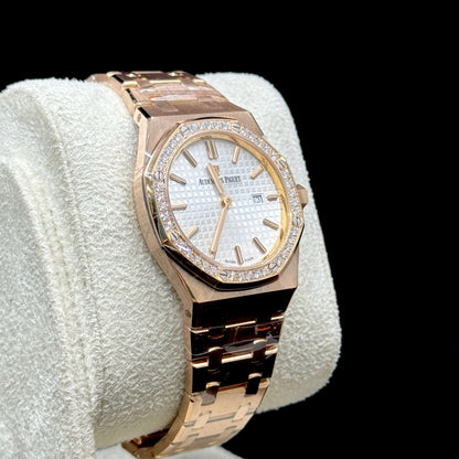 Audemars Piguet Royal Oak Rose Gold Diamond Bezel 34mm