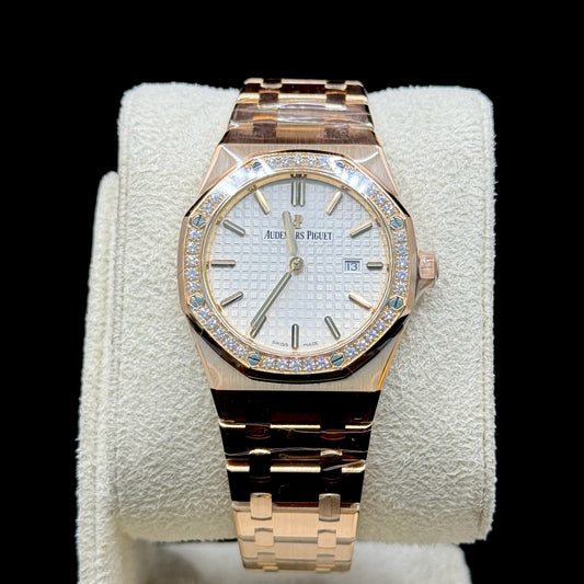 Audemars Piguet Royal Oak Rose Gold Diamond Bezel 34mm