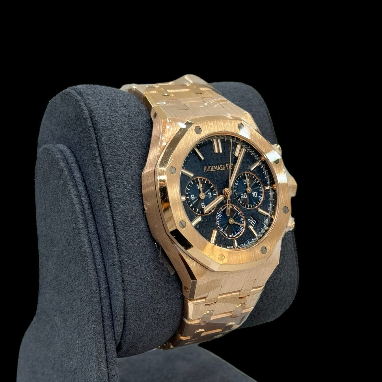 Audemars Piguet Royal Oak Selfwinding Chronograph Rose Gold Blue Dial