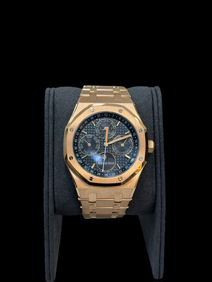 Audemars Piguet Royal Oak Perpetual Calendar Rose Gold Blue Dial