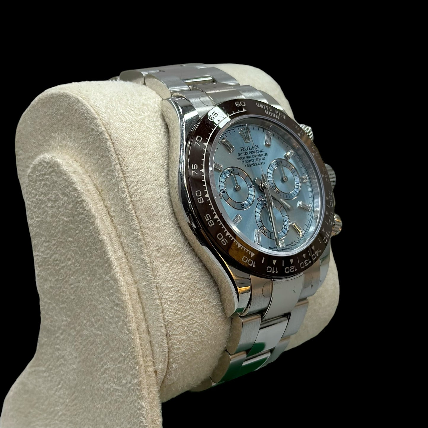 Rolex Daytona Oyster Perpetual "Cosmograph" Platinum Ice Blue Baguette Dial