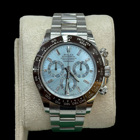 Rolex Daytona Oyster Perpetual "Cosmograph" Platinum Ice Blue Baguette Dial