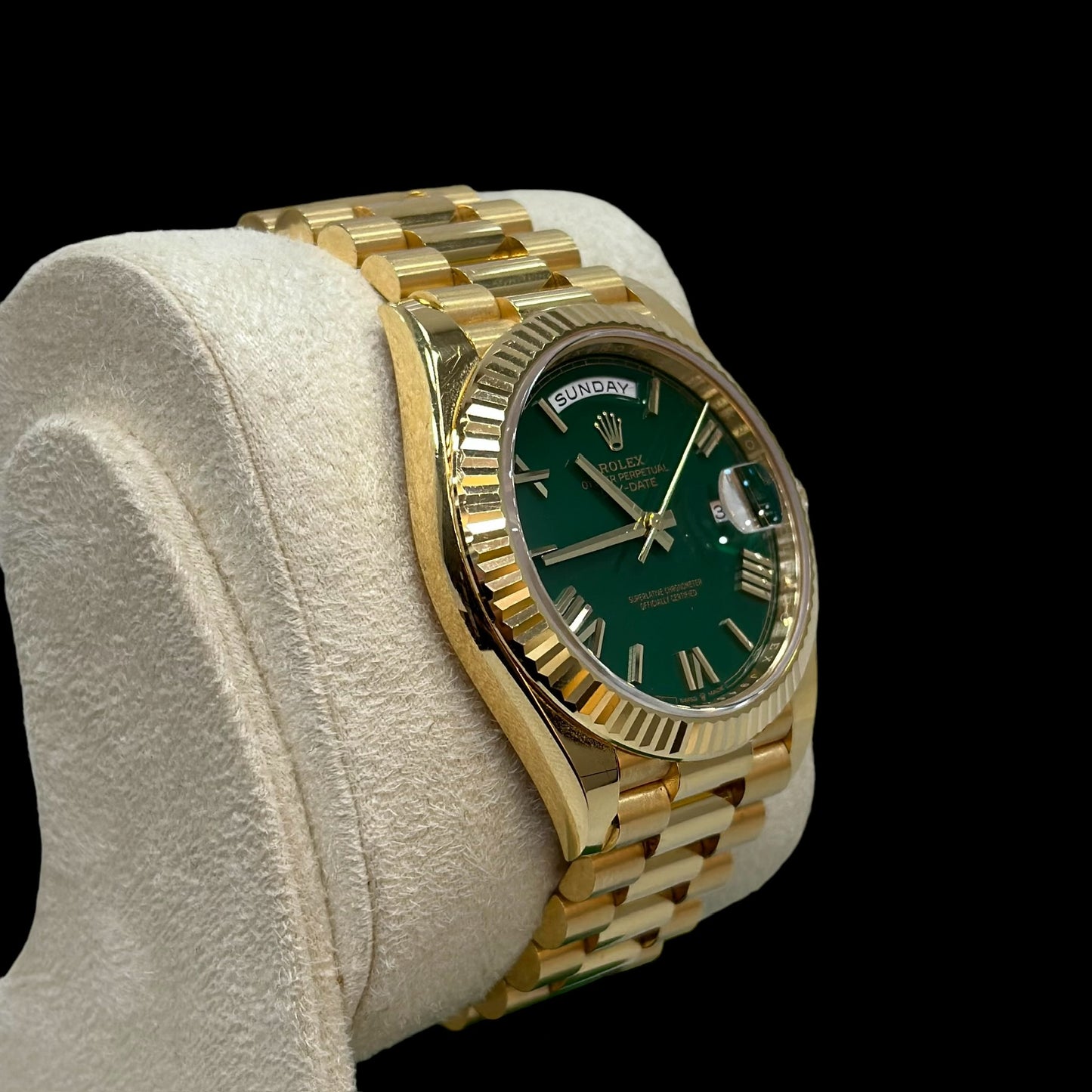 Rolex Day-Date 40 Yellow Gold Green Face