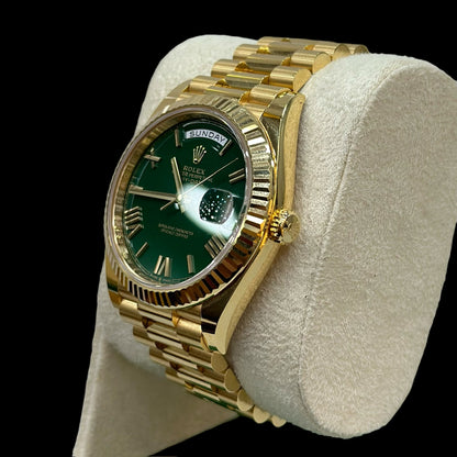 Rolex Day-Date 40 Yellow Gold Green Face