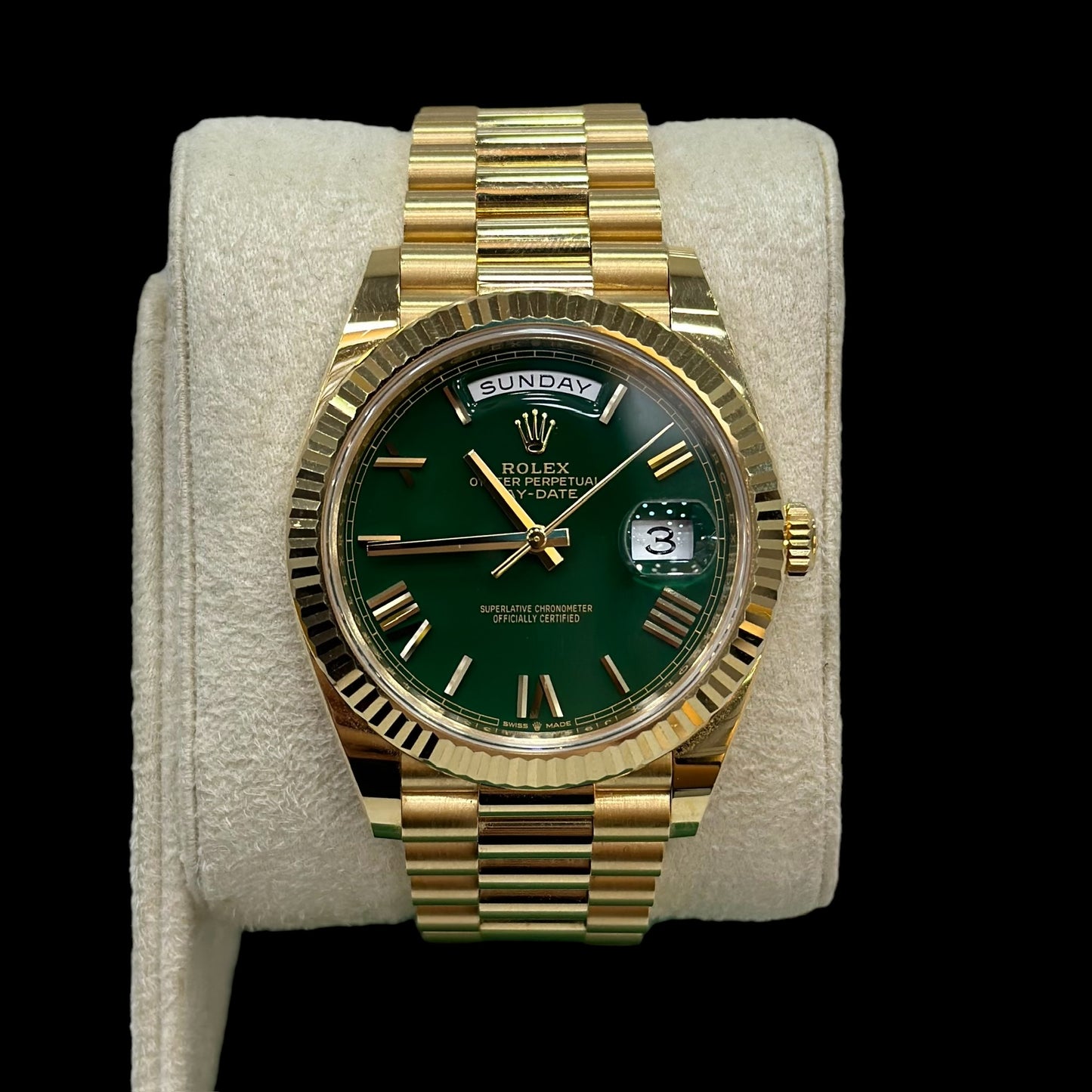 Rolex Day-Date 40 Yellow Gold Green Face